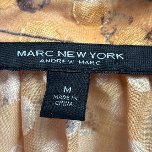 Marc New York Womens Boho Semi-Sheer Polka Dot Night Out Top Size M Gold Holiday - Picture 3 of 7